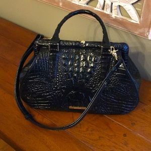 Black croc Brahmin bag